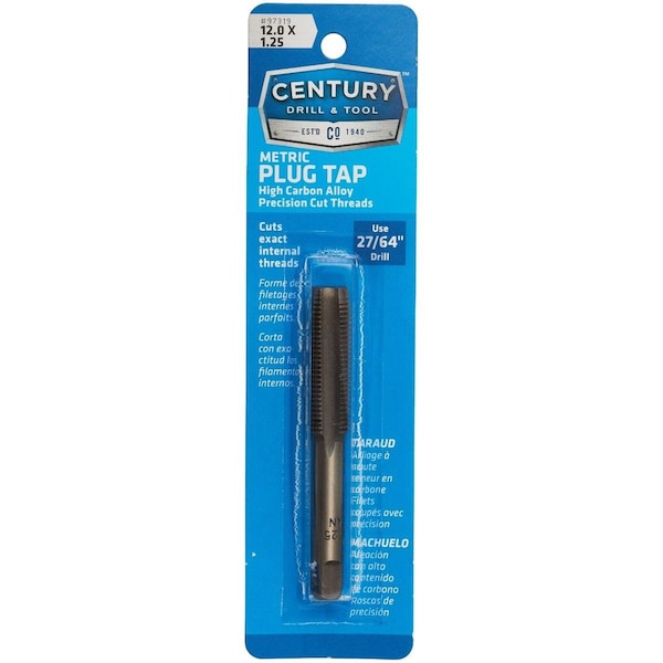 Century Drill & Tool Century Drill & Tool 12.0x1.25 Carbon Steel Metric Tap 97319 - main